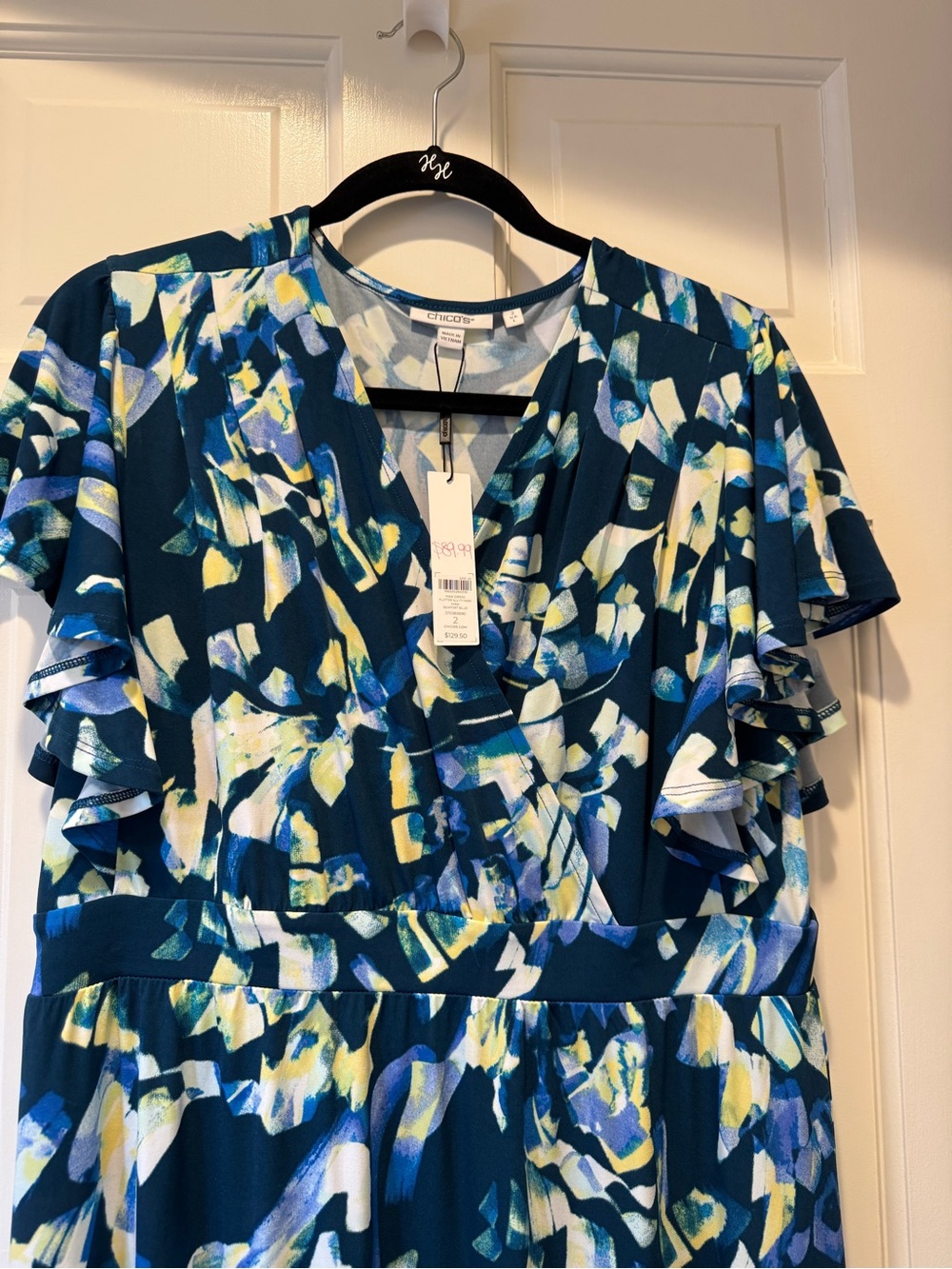 Chico's Teal Blue Floral Maxi Dress